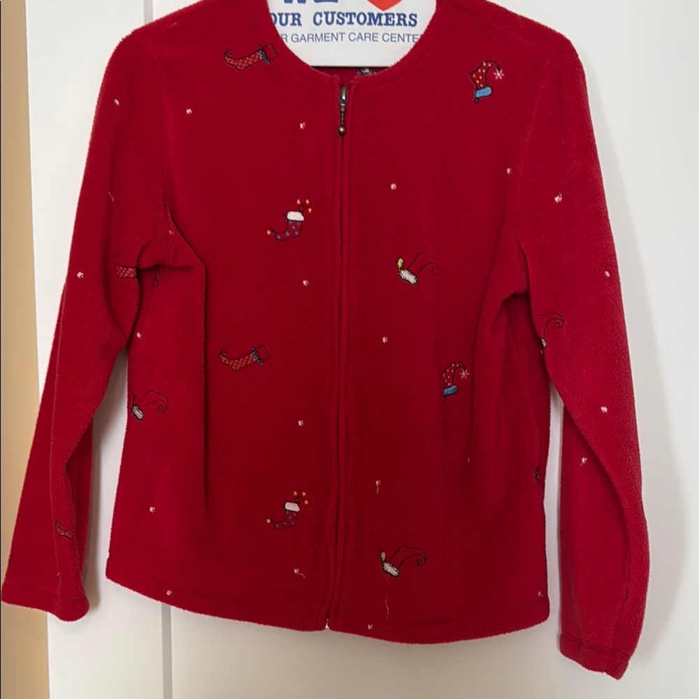 Croft & Barrow Red Festive Jacket with Embellishments
